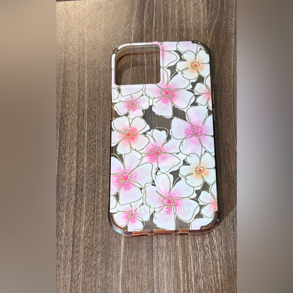 iphone 13 Floral Phone Case - Pink and White